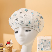 手绘防水浴帽洗澡沐浴帽子家用淋浴头套厨房防油烟女士款加厚发套