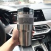 泰硕 Handheld glass, capacious cup stainless steel with glass, coffee transport