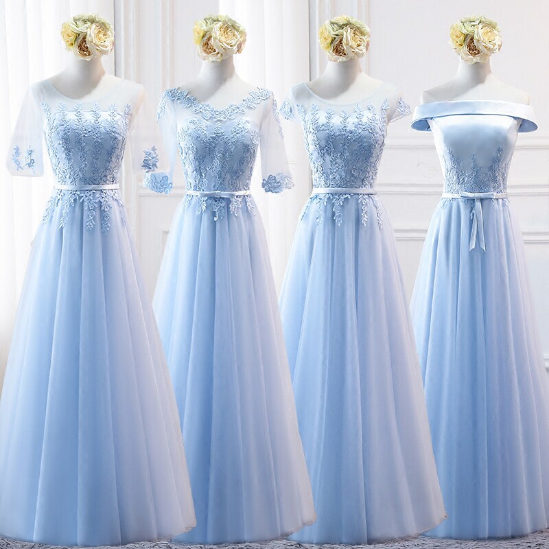 Light blue lace bridesmaid dresses, available in various styles, including long, flowing gowns, perfect for weddings, sister groups, hosting events, and evening wear Light blue lace bridesmaid dresses, available in various styles, including long, flowing gowns, perfect for weddings, sister groups, hosting events, and evening wear