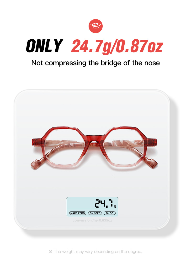 Gradient Retro Polygonal Men's Reading Glasses Personalized Frames_voghion.com