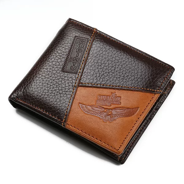 2026 New Model Mixed Wholesale Men's Unique Patchwork Wallets Creative Genuine Leather Wallets Coin Purses