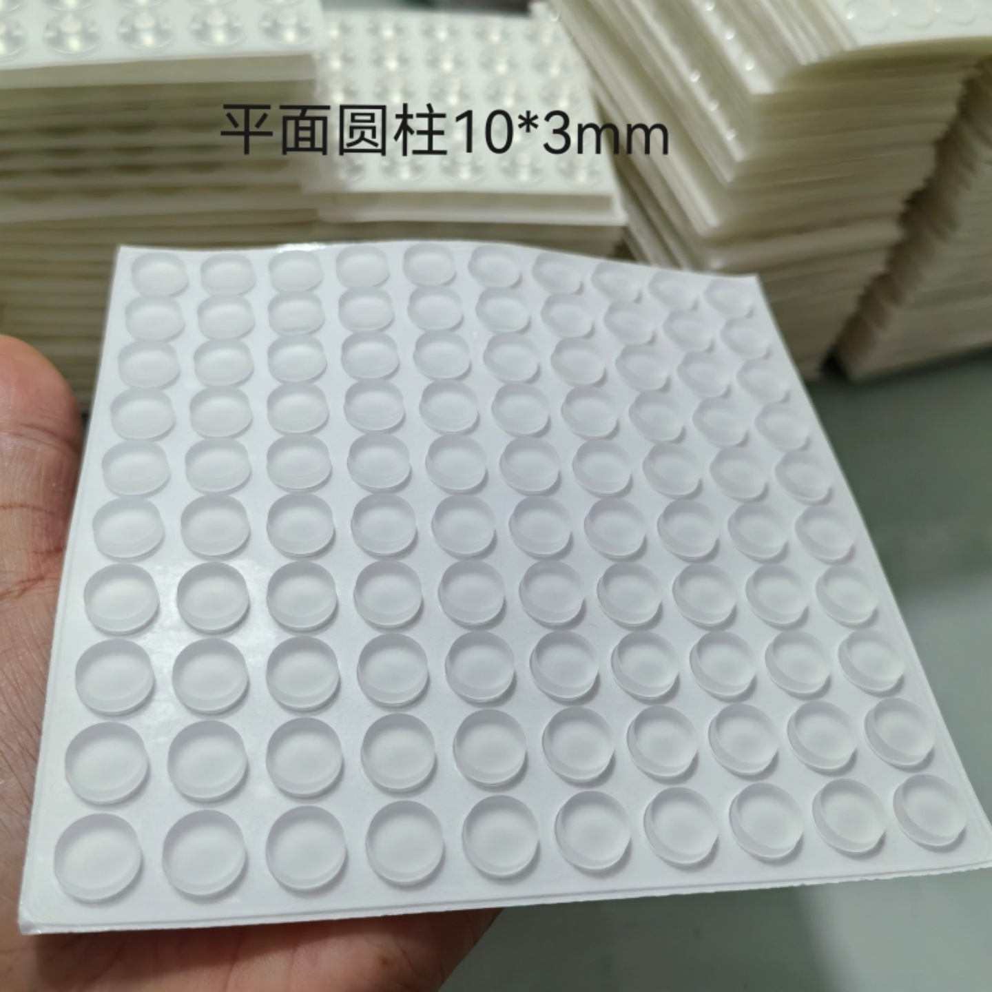 Transparent cylindrical 10*3mm; silicone, rubber