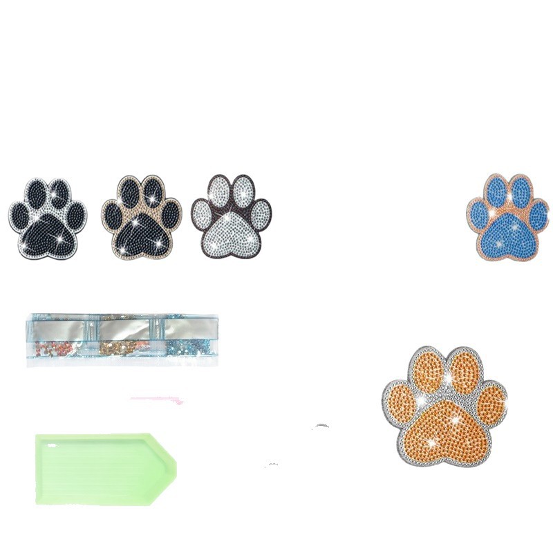 Nuevo diamante pintado cojín de taza de taza de perforación completa cojín de aislamiento térmico redondo cojín de mesa de comedor de animales DIY cojín de taza de forma especial con estante al por mayor