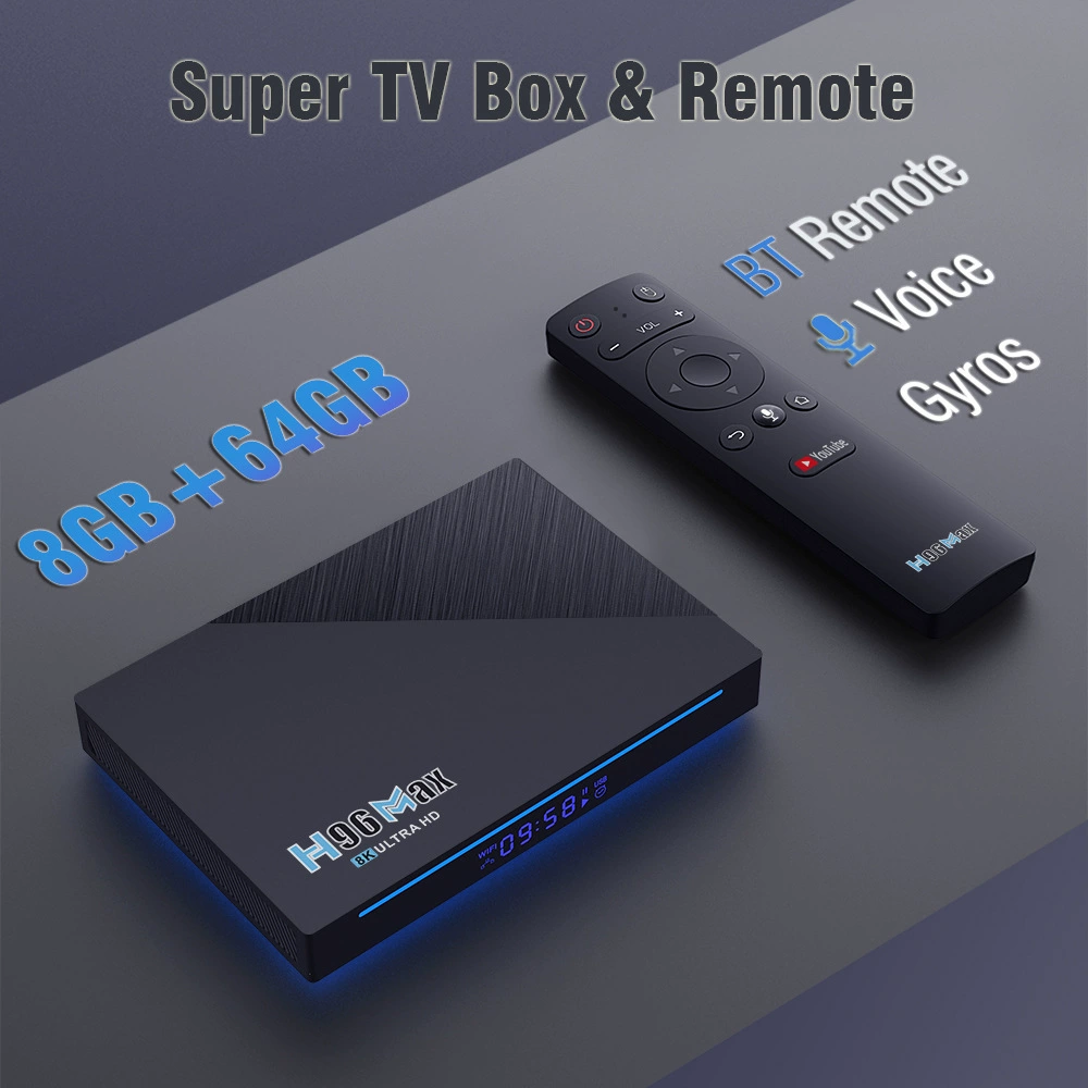 Source factory spot network H96max network set -top box 8K decoding dual -frequency WIFI high -end TV set -top box