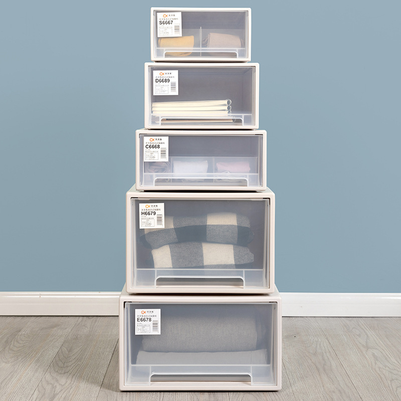 Daifa Storage Box Clothes Drawer-type Transparent Storage Cabinet Multi-layer Combination Wardrobe Clothes Storage Box Plastic