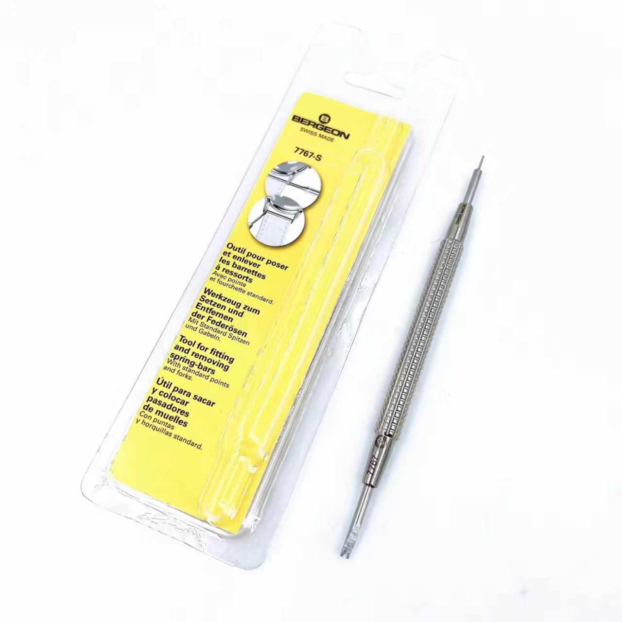 修表工具瑞士BERGEON博格原装7767-S双头生耳批大叉口 拆表带工具
