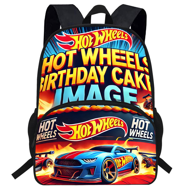 Cross-Border Children's Schoolbags Hot Wheels Racing Student Backpack Cartoon Animation Backpack Children's Bag