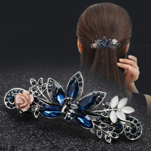 新款韩版复古弹簧夹镶钻发夹 卡片包装时尚精品发卡夹子厂家直销
