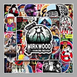 51张美剧怪奇物语跨境涂鸦行李箱笔记本电脑摩托车汽车装饰贴纸