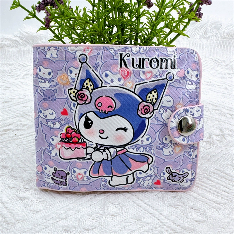 Кожаный короткий кошелек, держатель карт, с кнопками