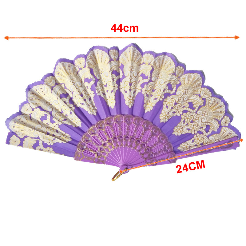 Lolita rosa ventilador plegable negro multicolor Lolita retro relieve europeo estampado bridal fan de té