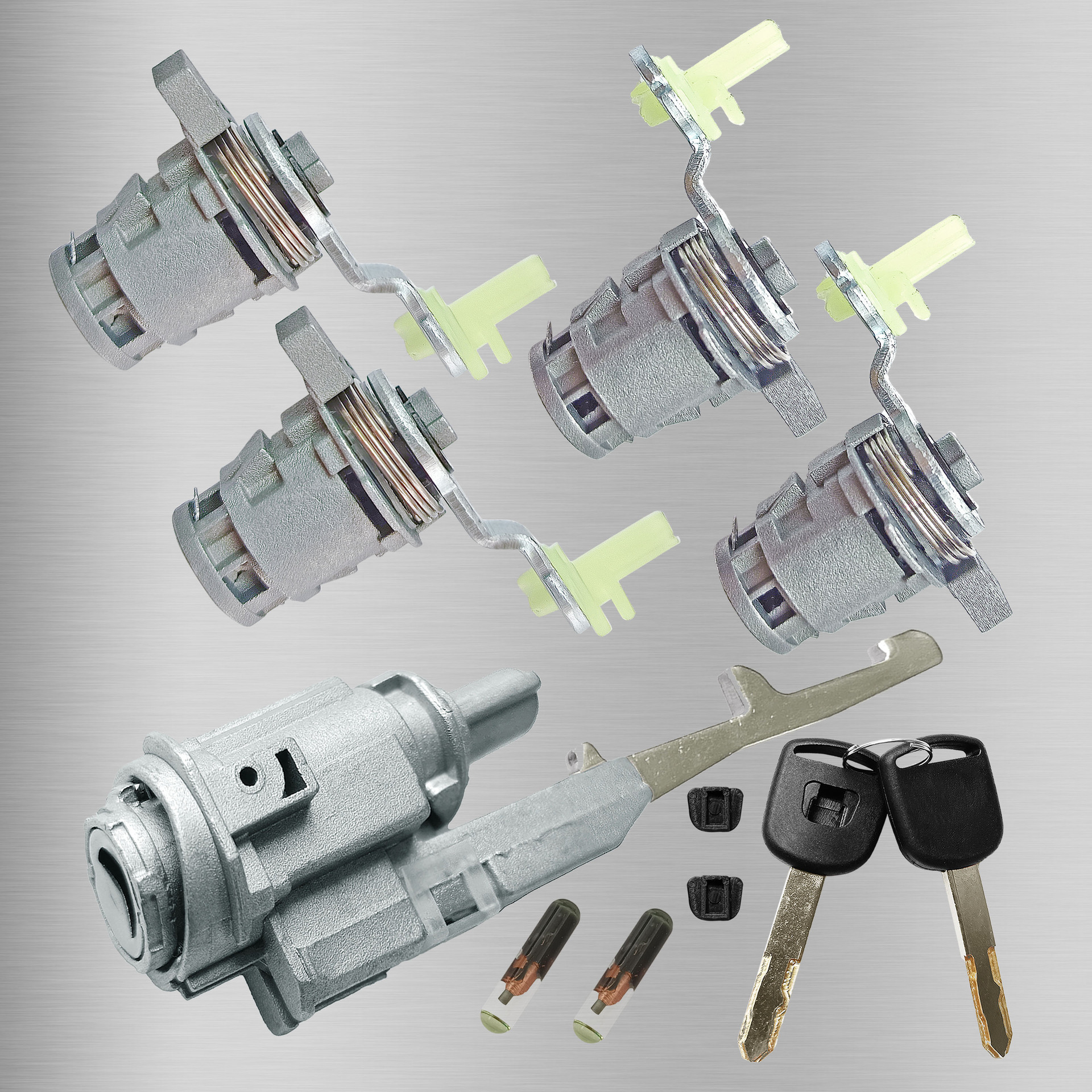 Aplicable a Honda CRV todo el cilindro de la cerradura con chip 4 cerraduras de puerta cerradura de ignición accesorios de automóviles