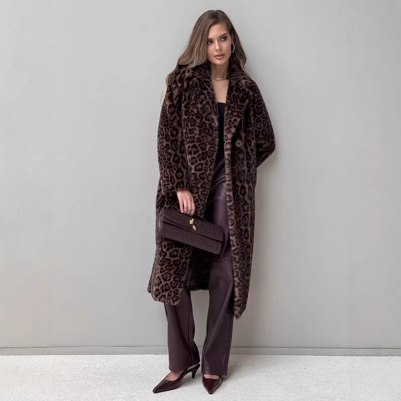 European and American Autumn and Winter New Style Coat, Eco-Friendly Faux Mink Fur, Leopard Print, Extended Length K1149 European and American Autumn and Winter New Style Coat, Eco-Friendly Faux Mink Fur, Leopard Print, Extended Length K1149