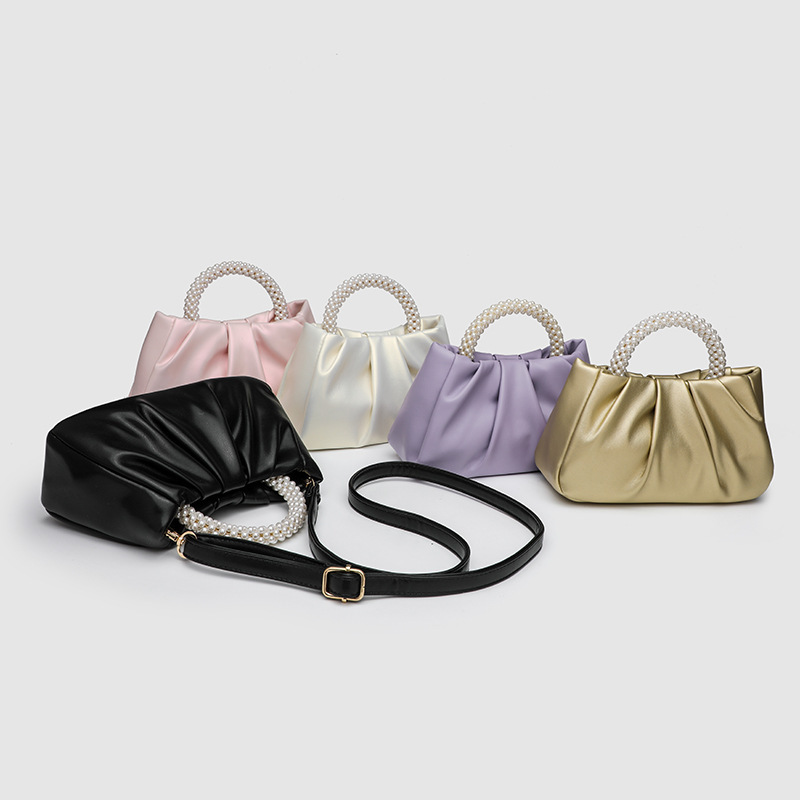 Bags for Women Summer 2026 Niche New Style Women's Bag Pearl Pleated Cloud Small Handbag Single Shoulder Crossbody Mini Bag Bags for Women Summer 2026 Niche New Style Women's Bag Pearl Pleated Cloud Small Handbag Single Shoulder Crossbody Mini Bag