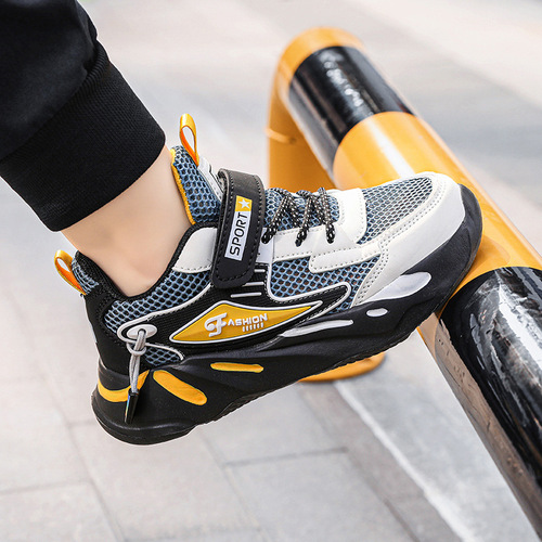 Boys' Shoes Summer Single Mesh Breathable Medium and Large Children Lightweight Mesh Shoes Spring and Autumn Children's Sports Shoes