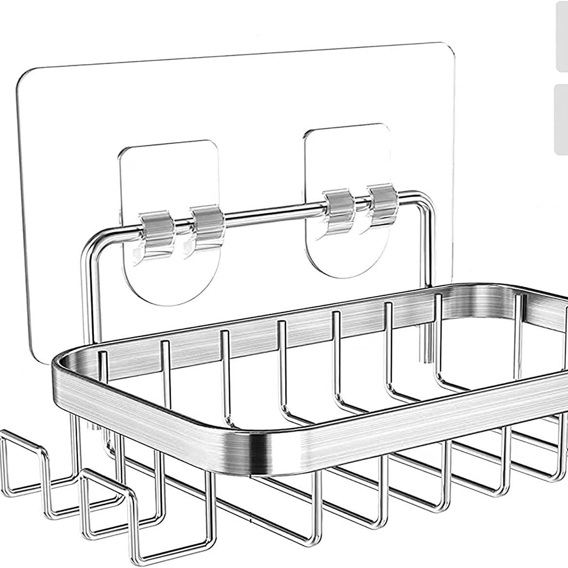 Acero inoxidable 304 jabón rack ponche-libre baño montado en la pared rack ventosa caja de jabón de pared estante de almacenamiento de lujo