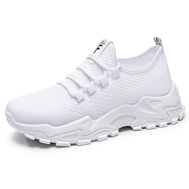 Zapatos de mujer, modelos versátiles de primavera, zapatillas deportivas de talla grande, zapatos de malla transpirable, zapatos ligeros y cómodos con suela gruesa, zapatos sencillos