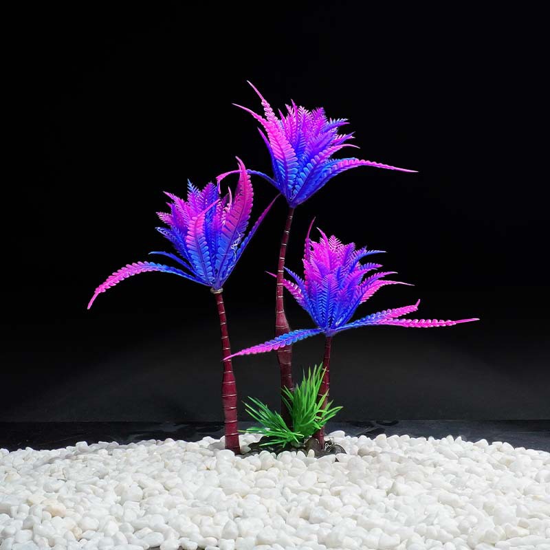 Decoración de acuario de árbol de coco Decoración pequeña Decoración de árbol de coco de simulación de estilo marino