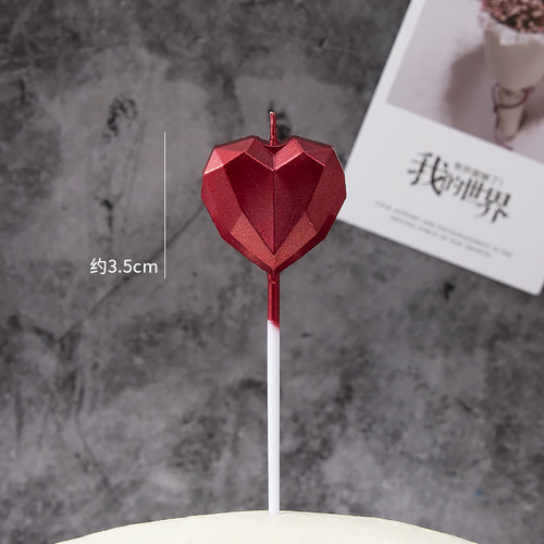 PVC boxed love star birthday cake candle decoration creative romantic love diamond gold-plated heart-shaped candle