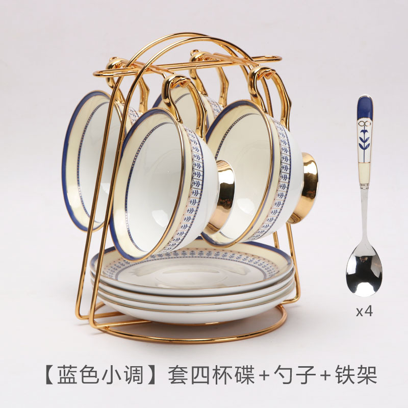 Tazas de café europeas de alta calidad, lujo ligero, sensación de alta calidad, set de té de la tarde, tazas de cerámica y platos