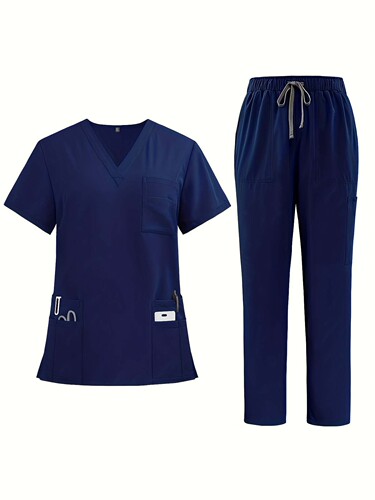 Four-sided elastic surgical gown, Temu medical staff uniform, surgical gown for oral beauty salon, long-sleeved workwear