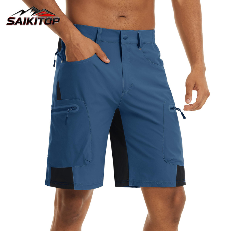 Amazon's best-selling men's fashion casual quick-dry cycling outdoor sports plus-size multi-pocket zippered shorts