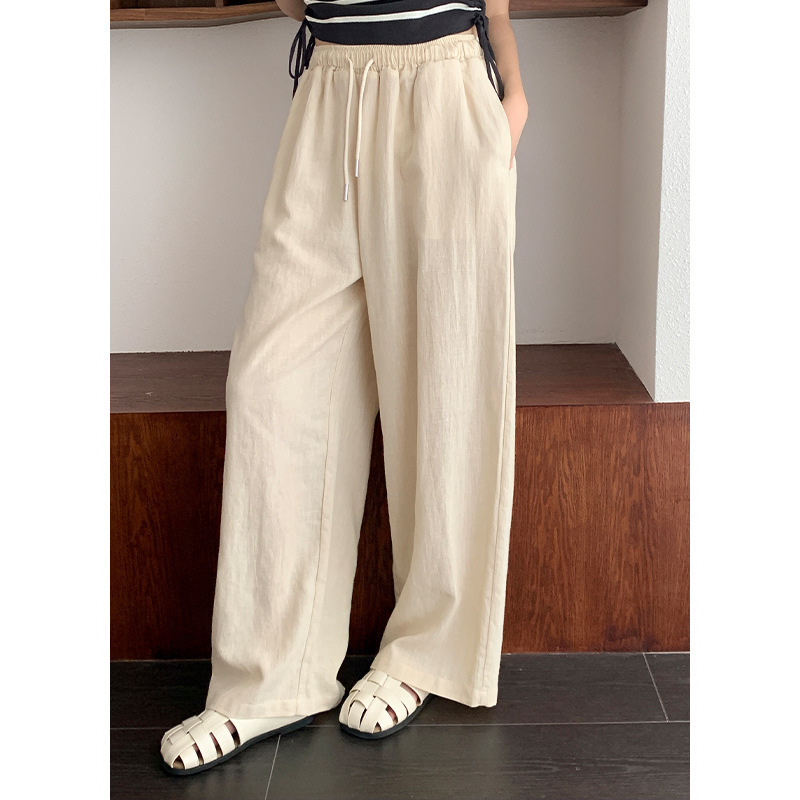 GIERRT Long Leg Secret Linen Milk Leather Pants Relaxation Casual Pants Women's Loose High Waist Zen Yamamoto Pants