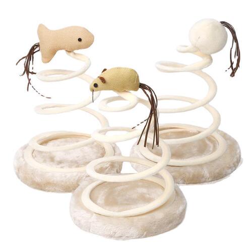 Cat toys cat supplies spiral wire spring linen disk cat scratching board linen mouse
