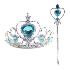 Children's crown magic wand set Frozen headband headdress princess crown wig braid gloves