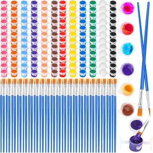 140PCs Mini Acrylic Pigment Set, 12 Color Acrylic Pigment Strip Disposable Painting Graffiti Set