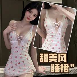 情趣内衣套装制服免脱睡衣睡裙性感大码纯欲风包臀裙蕾丝低胸深V