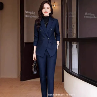 职业装西装套装女高级感2025秋冬新款秋珠宝店正装6272