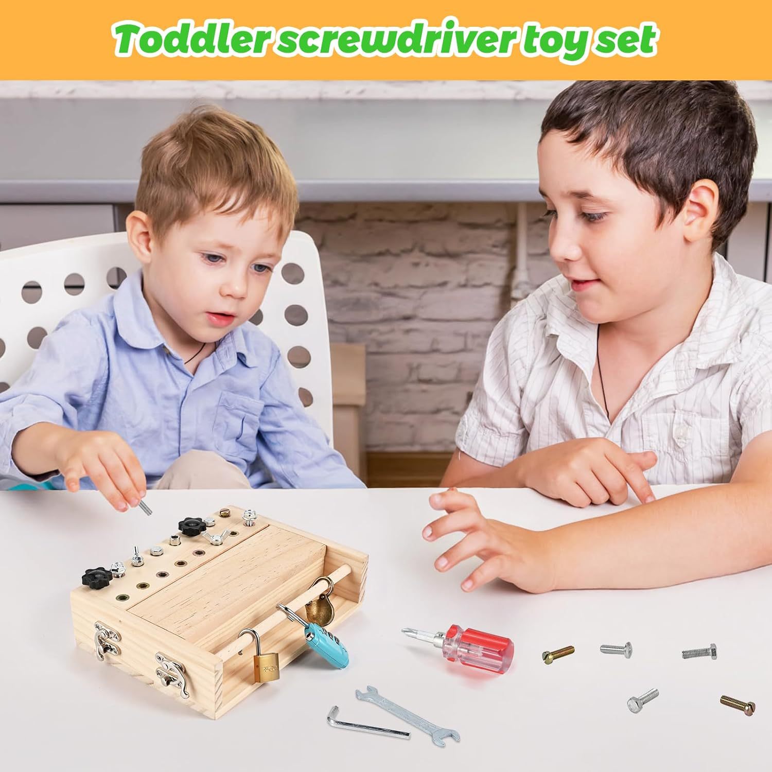 Çocuk Araç Seti Montessori Tornavida Tahtası Seti Bebek Seyahat Duyusal Okul Öncesi Öğrenme İnce Motor Becerisi