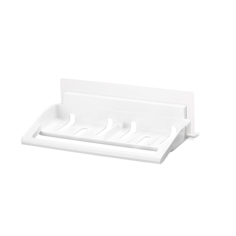 Estante de almacenamiento para gabinete de baño, estante de plástico para cocina, sin perforaciones, para montar en la pared del baño, para toallas de mano y paños de cocina.