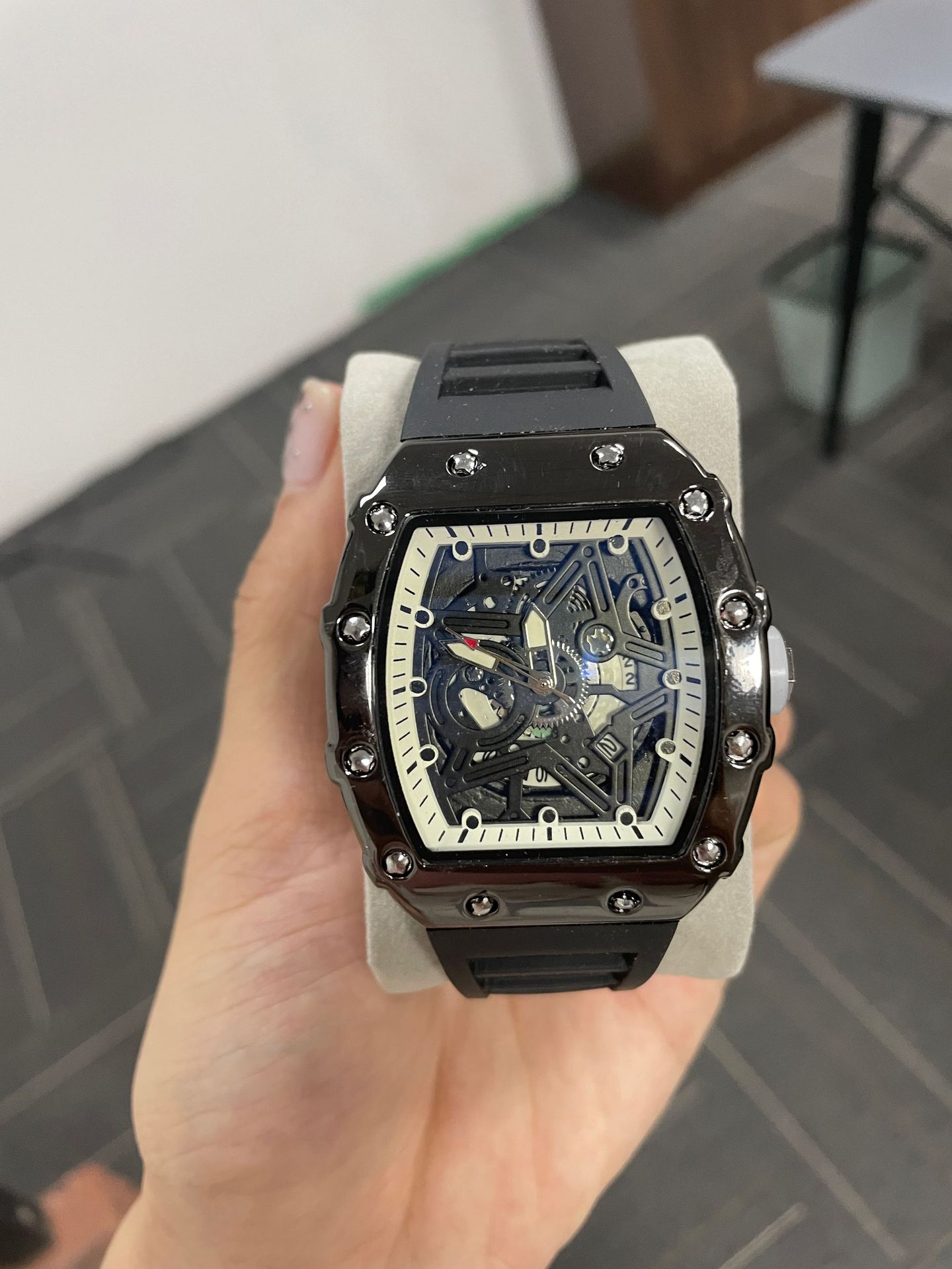 Men's Mechanical Watch Barrel Shaped Luminous Automatic Luxury_voghion.com