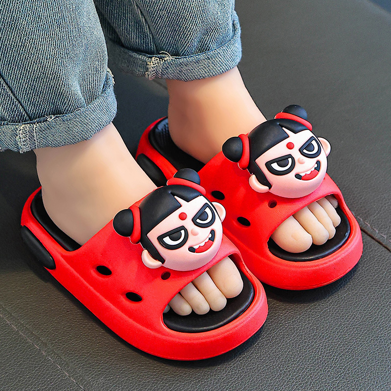 Nezha zapatillas para niños niño EVA niño niña baño de verano baño interior bebé hogar fondo suave antideslizante