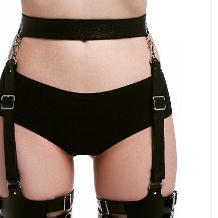 Rock Nightclub Men and Women Leather Waist Sling Belt Suspender Belt Black White Red Multicolor Optional Rock Nightclub Men and Women Leather Waist Sling Belt Suspender Belt Black White Red Multicolor Optional