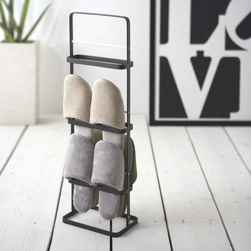 Popular Japanese style carbon steel self-standing shoe rack, door portable multi-layer double-sided slipper rack, simple shoe storage rack