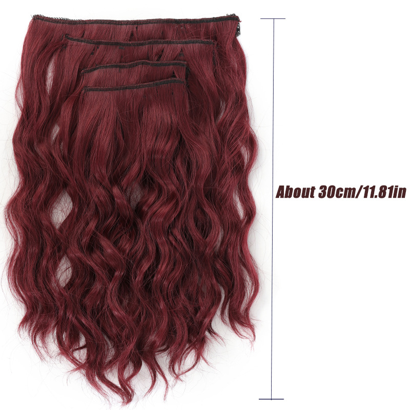 Extensii de păr sintetice cu clip ondulate efect undă_voghion.com