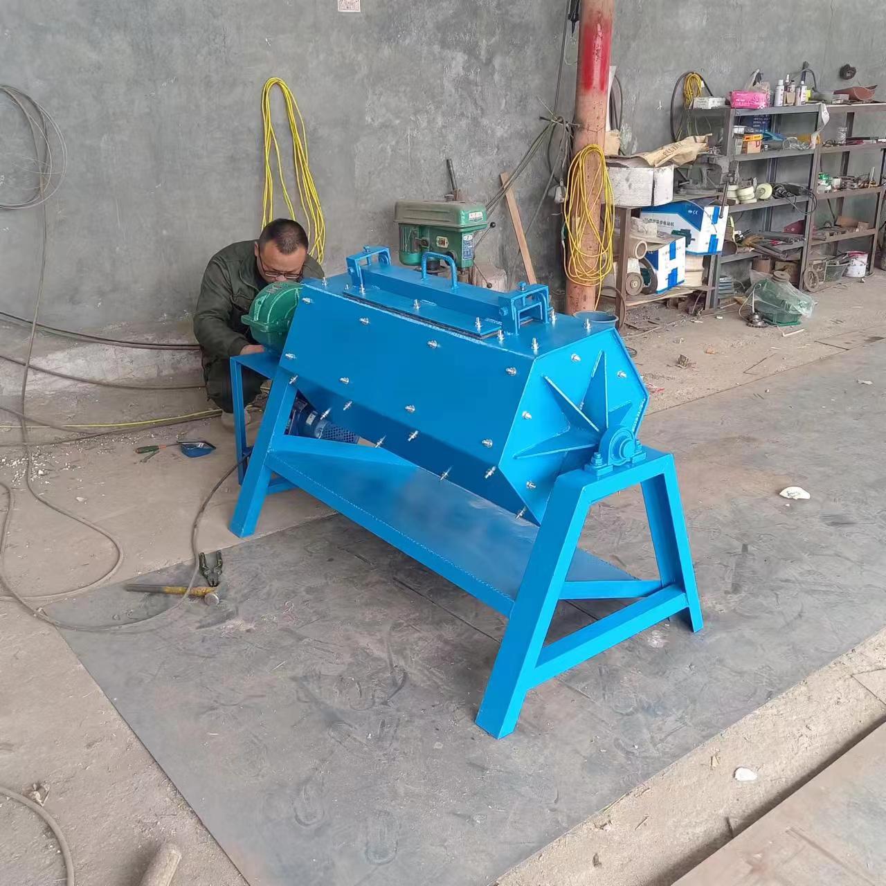 六角滚筒自动化除锈研磨机加水不漏水滚筒抛光机石材鹅卵石打磨机