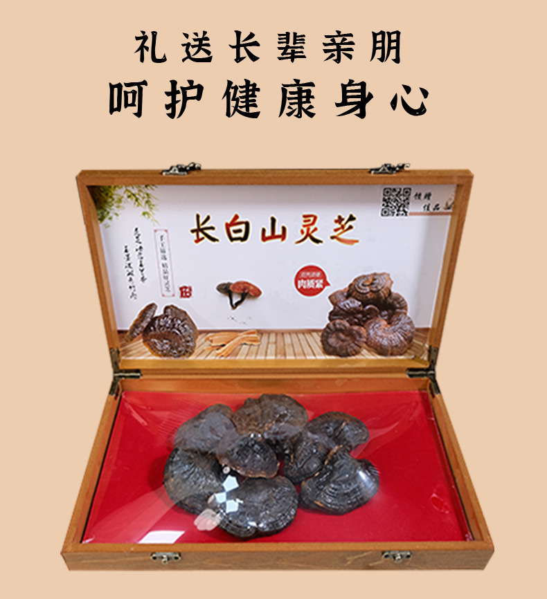 Whole Reishi Mushroom Changbai Mountain Dried Lingzhi Gift Box Nourishing Herbal Wellness specifications