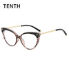 new pattern personality colour Mix and match cat eye Plain glasses men and women Blue light fashion Double color Can be equipped with myopia Eyeglass frame