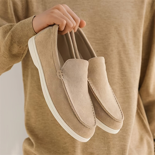 New Men's PU Faux Fur Bean Boot Slip-On Loafers Casual Shoes B-2