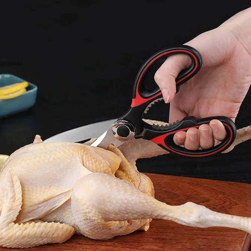 Stainless steel powerful chicken bone scissors kitchen household scissors for bone and meat cutting multifunctional labor-saving daily panda scissors