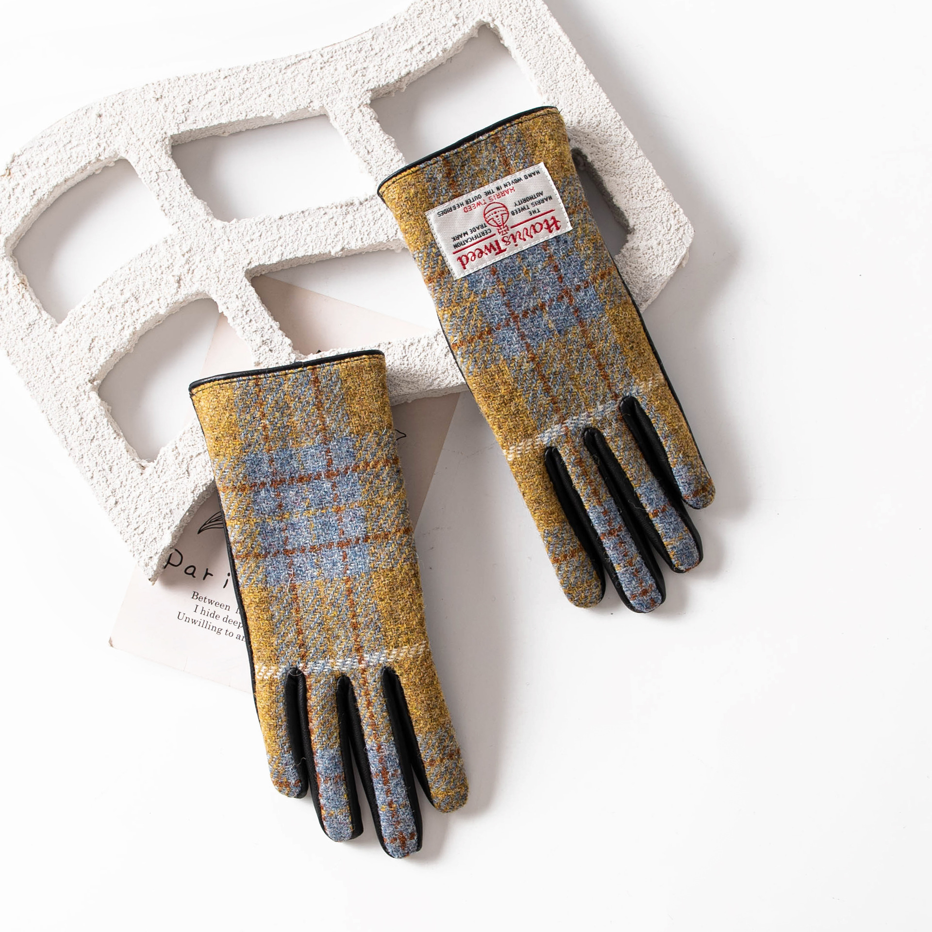 FHH24-8020-5 파란색과 노란색 체크무늬 여성