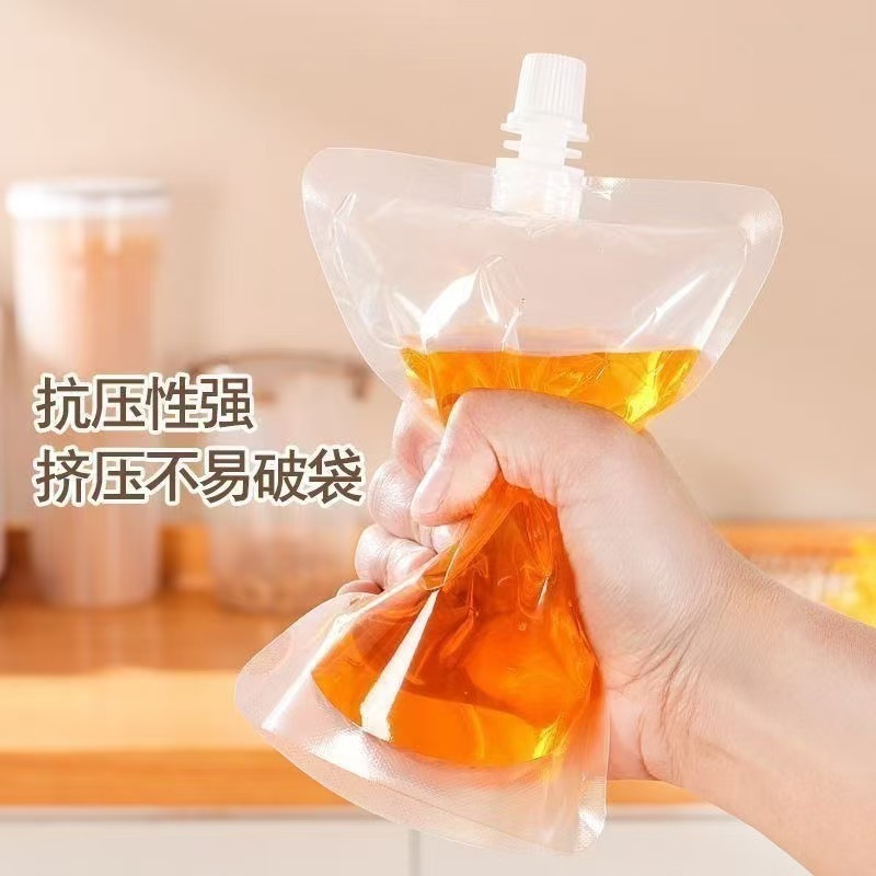 使い捨て透明高温耐性豆乳ミルクティージュースドリンクさまざまな口径のノズルバッグポータブルテイクアウト包装袋|undefined