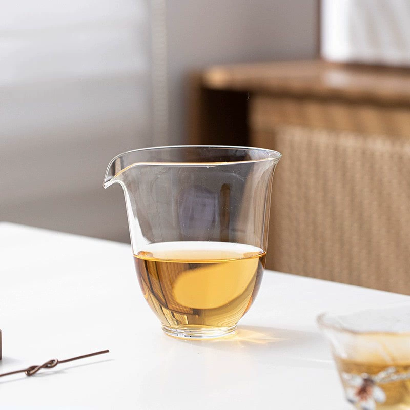 [公道杯玻璃日式简约功夫茶具透明带嘴公杯单个高温耐热分茶器]