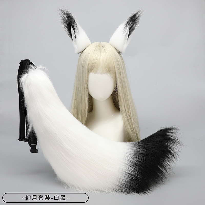 Set de accesorios de orejas y cola de animal de peluche para envío directo: orejas de zorro, orejas de lobo, pinza para el pelo, cola de lobo, cola de zorro, accesorios para la cabeza, hecho a mano