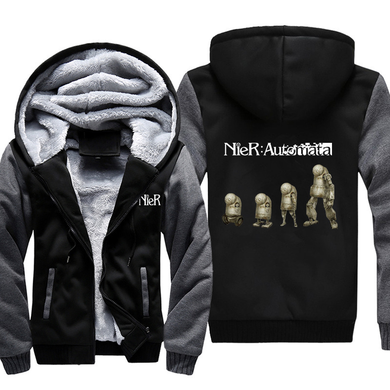 Neil's Mechanical Epoch Yur Harnier's Theory of Evolution Thickened and Velvet Hooded Sweater Clothes Neil's Mechanical Epoch Yur Harnier's Theory of Evolution Thickened and Velvet Hooded Sweater Clothes