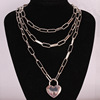 Metal brand necklace, small design chain for key bag , trend of season, internet celebrity